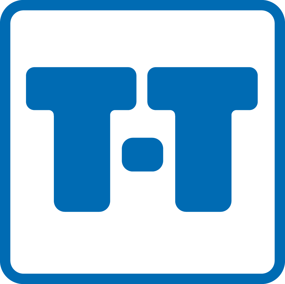 Logo T-T Electric, deux lettres T dans un carré aux angles arrondis